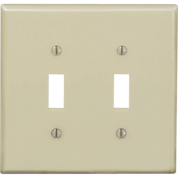 Leviton Leviton Ivory 2 gang Nylon Toggle Wall Plate 1 pk 00PJ2-00I - main